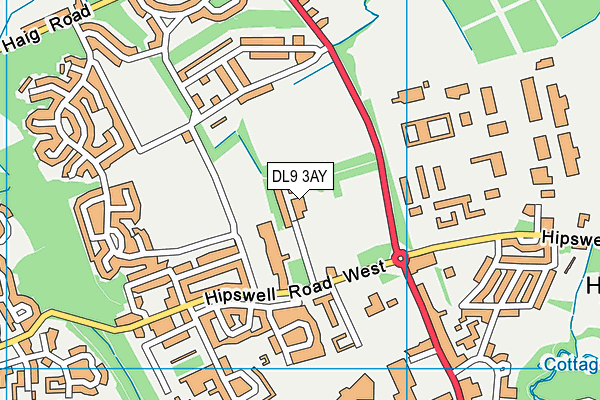 DL9 3AY map - OS VectorMap District (Ordnance Survey)