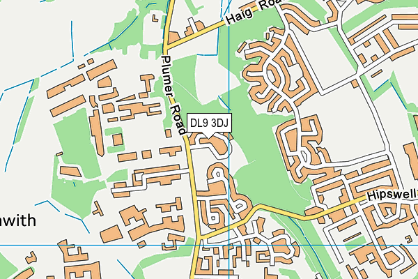 DL9 3DJ map - OS VectorMap District (Ordnance Survey)