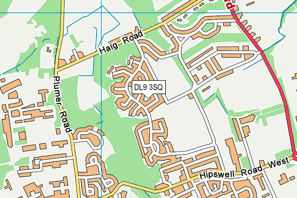 Jutland Recreation Ground map (DL9 3SQ) - OS VectorMap District (Ordnance Survey)
