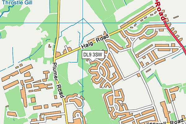 DL9 3SW map - OS VectorMap District (Ordnance Survey)