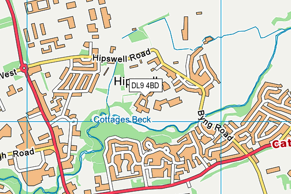 Risedale School  map (DL9 4BD) - OS VectorMap District (Ordnance Survey)