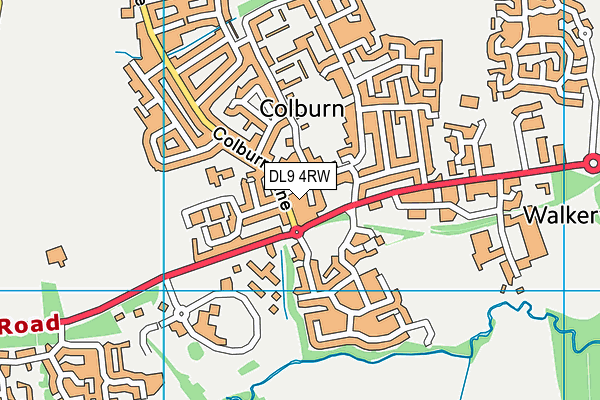 DL9 4RW map - OS VectorMap District (Ordnance Survey)