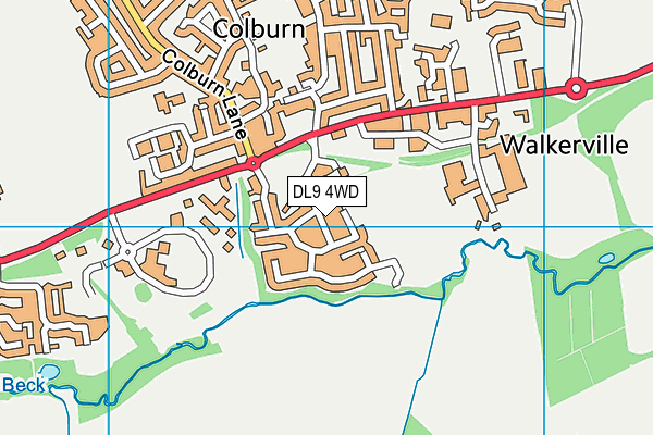 DL9 4WD map - OS VectorMap District (Ordnance Survey)