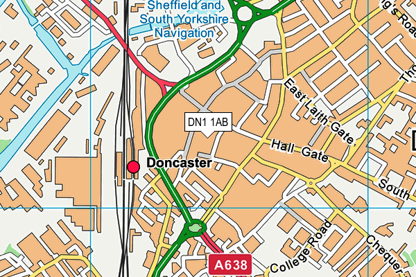 DN1 1AB map - OS VectorMap District (Ordnance Survey)