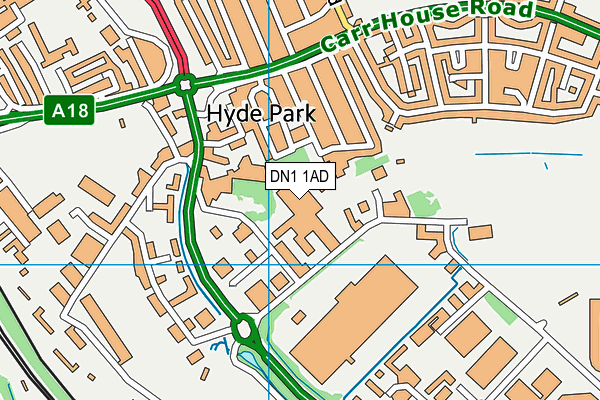 DN1 1AD map - OS VectorMap District (Ordnance Survey)