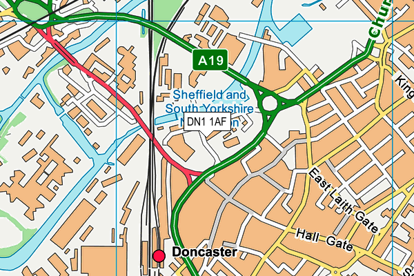 DN1 1AF map - OS VectorMap District (Ordnance Survey)