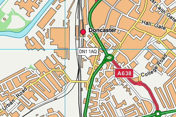 DN1 1AQ map - OS VectorMap District (Ordnance Survey)