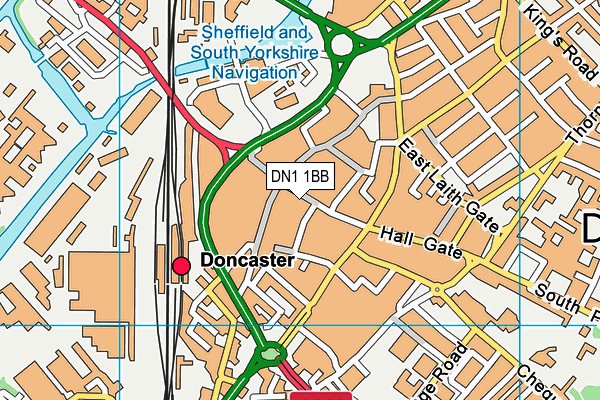 DN1 1BB map - OS VectorMap District (Ordnance Survey)