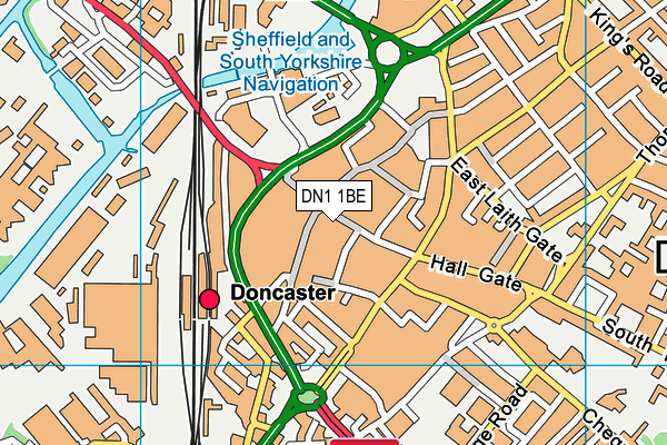 DN1 1BE map - OS VectorMap District (Ordnance Survey)