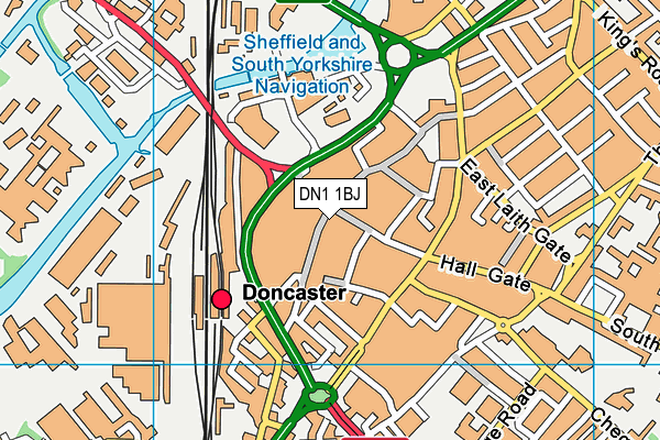 DN1 1BJ map - OS VectorMap District (Ordnance Survey)