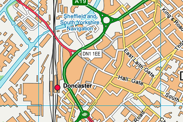 DN1 1EE map - OS VectorMap District (Ordnance Survey)