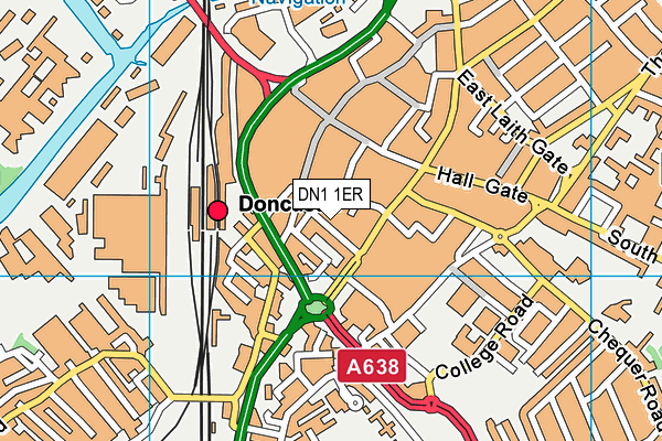 DN1 1ER map - OS VectorMap District (Ordnance Survey)