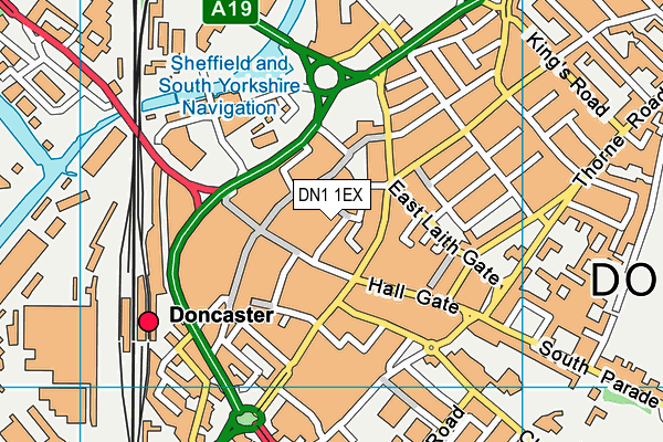 DN1 1EX map - OS VectorMap District (Ordnance Survey)