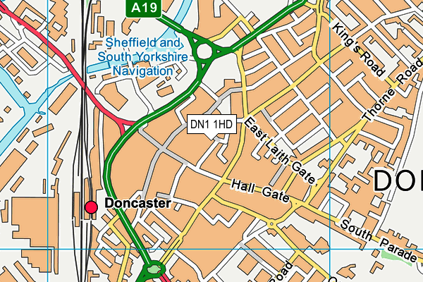 DN1 1HD map - OS VectorMap District (Ordnance Survey)