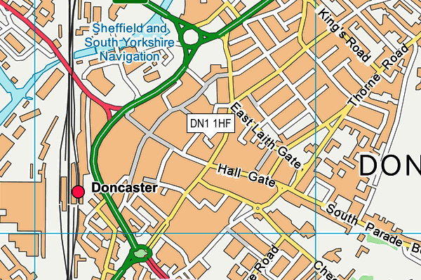 DN1 1HF map - OS VectorMap District (Ordnance Survey)