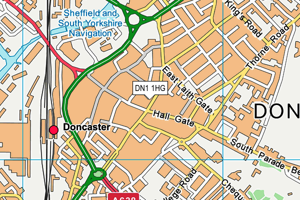 DN1 1HG map - OS VectorMap District (Ordnance Survey)