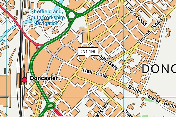 DN1 1HL map - OS VectorMap District (Ordnance Survey)