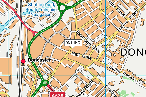 DN1 1HQ map - OS VectorMap District (Ordnance Survey)