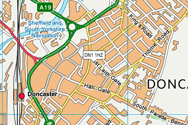 DN1 1HZ map - OS VectorMap District (Ordnance Survey)