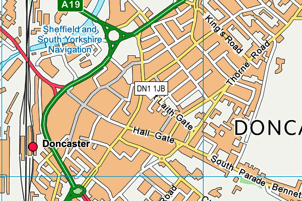 DN1 1JB map - OS VectorMap District (Ordnance Survey)