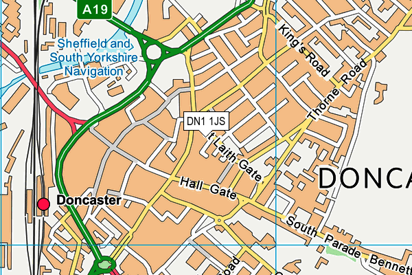 DN1 1JS map - OS VectorMap District (Ordnance Survey)