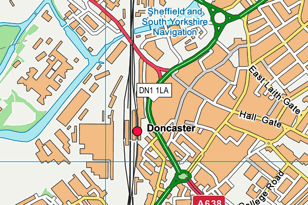 DN1 1LA map - OS VectorMap District (Ordnance Survey)