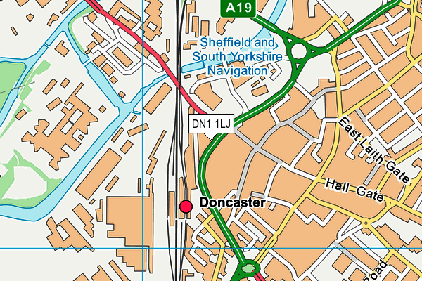 DN1 1LJ map - OS VectorMap District (Ordnance Survey)