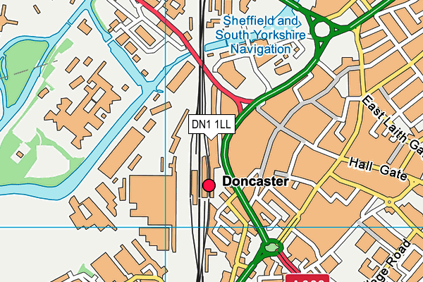 DN1 1LL map - OS VectorMap District (Ordnance Survey)