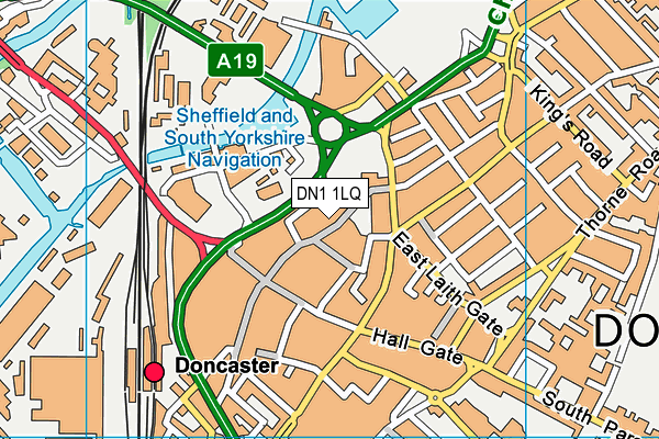 DN1 1LQ map - OS VectorMap District (Ordnance Survey)