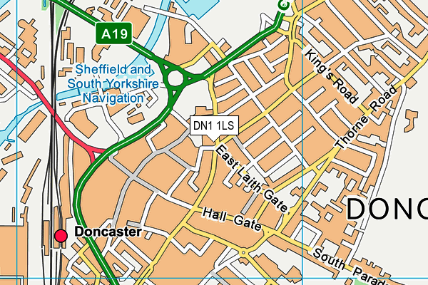 DN1 1LS map - OS VectorMap District (Ordnance Survey)