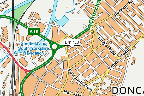 DN1 1LU map - OS VectorMap District (Ordnance Survey)