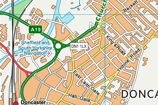 DN1 1LX map - OS VectorMap District (Ordnance Survey)