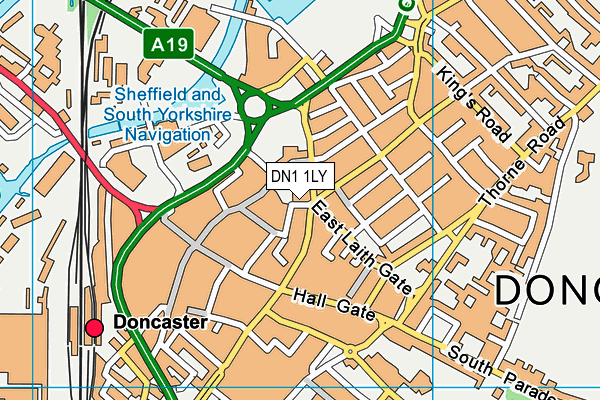 DN1 1LY map - OS VectorMap District (Ordnance Survey)