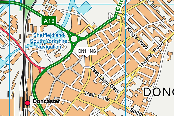 DN1 1NG map - OS VectorMap District (Ordnance Survey)