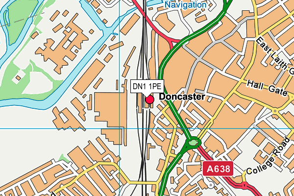 DN1 1PE map - OS VectorMap District (Ordnance Survey)