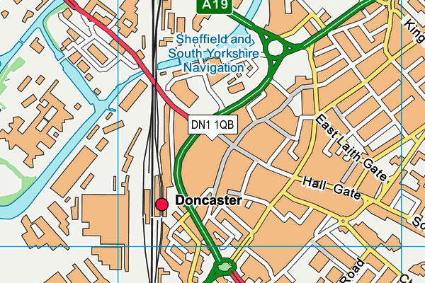 DN1 1QB map - OS VectorMap District (Ordnance Survey)