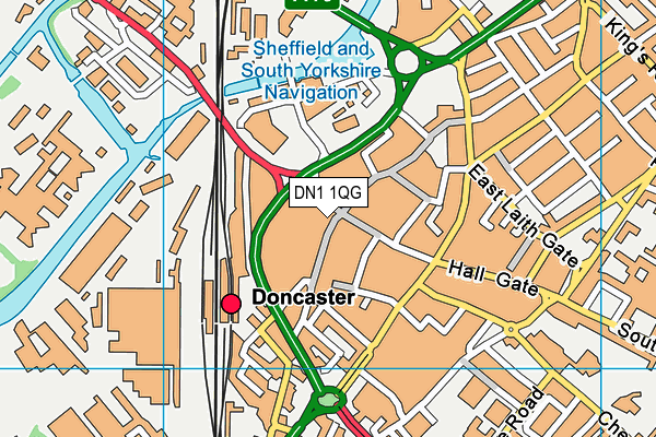 DN1 1QG map - OS VectorMap District (Ordnance Survey)