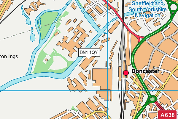 DN1 1QY map - OS VectorMap District (Ordnance Survey)