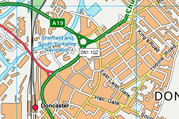 DN1 1QZ map - OS VectorMap District (Ordnance Survey)