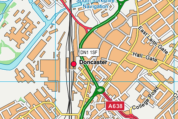 DN1 1SF map - OS VectorMap District (Ordnance Survey)