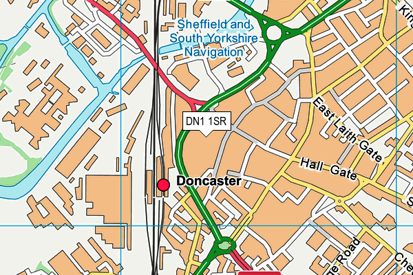 DN1 1SR map - OS VectorMap District (Ordnance Survey)