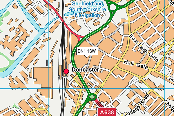 The Gym Group (Doncaster) map (DN1 1SW) - OS VectorMap District (Ordnance Survey)