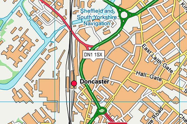DN1 1SX map - OS VectorMap District (Ordnance Survey)