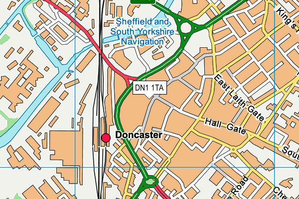 DN1 1TA map - OS VectorMap District (Ordnance Survey)