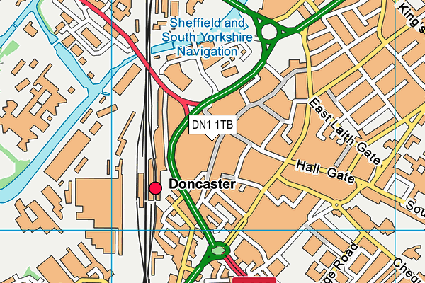 DN1 1TB map - OS VectorMap District (Ordnance Survey)