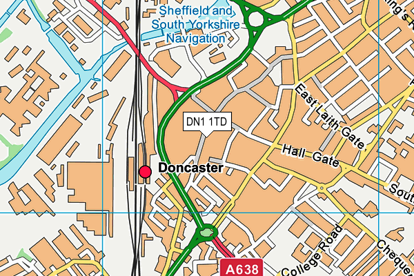 DN1 1TD map - OS VectorMap District (Ordnance Survey)