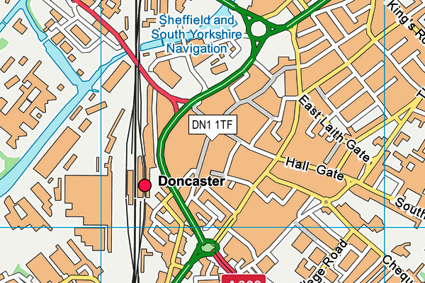 DN1 1TF map - OS VectorMap District (Ordnance Survey)