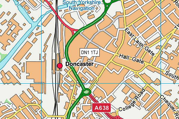 DN1 1TJ map - OS VectorMap District (Ordnance Survey)