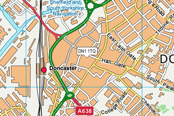 DN1 1TQ map - OS VectorMap District (Ordnance Survey)