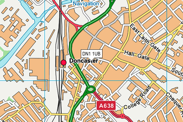 DN1 1UB map - OS VectorMap District (Ordnance Survey)